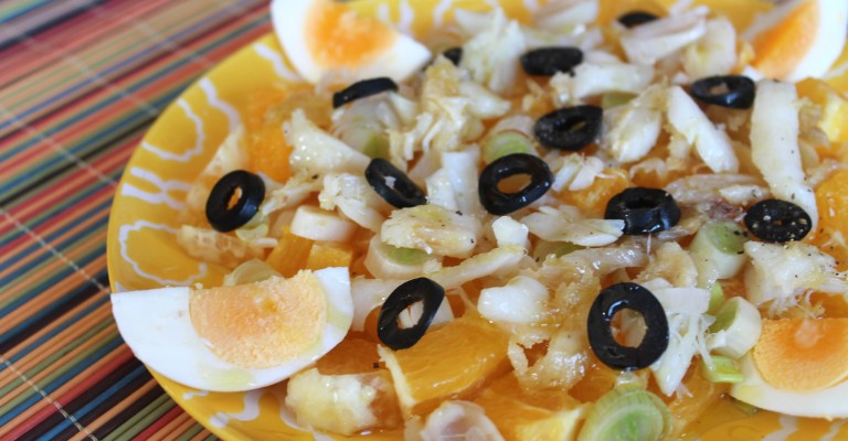 ensalada de bacalao y naranja